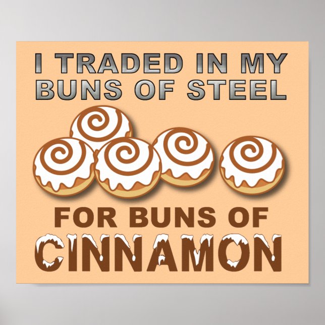 Póster Buns of Cinnamon Funny Poster Rótulo (Frente)