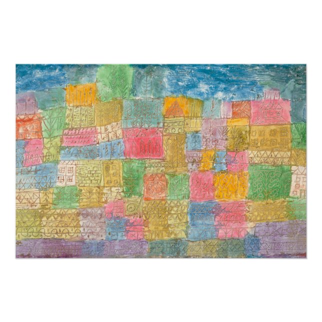 Póster Bunte Landschaft - Paul Klee (Anverso)