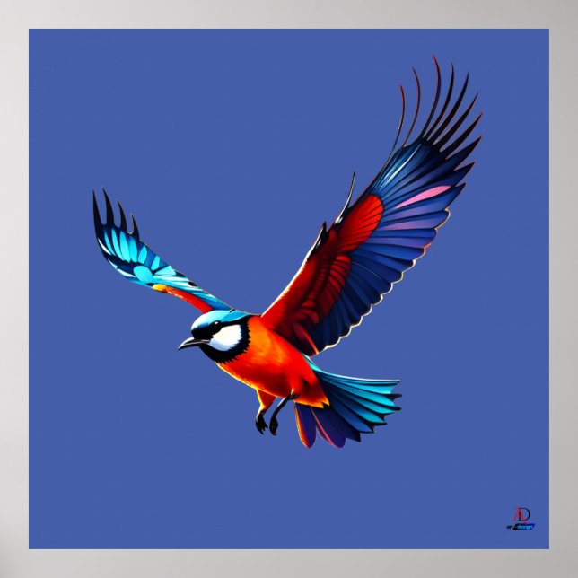 Póster Bunte Möwe im Flug (Frente)