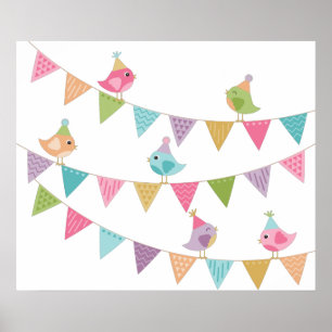 Póster Bunting Cute Bird