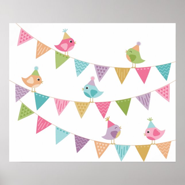 Póster Bunting Cute Bird (Frente)