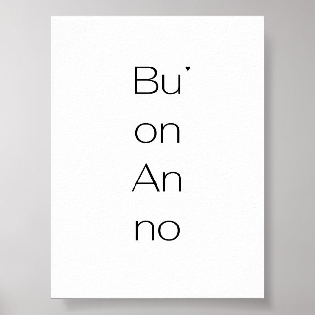 Póster Buon Anno - minimalistic typography poster (Frente)