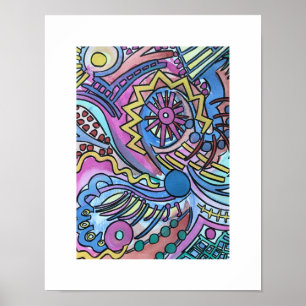 Póster Buon Giorno-Arte abstracto pintado a mano