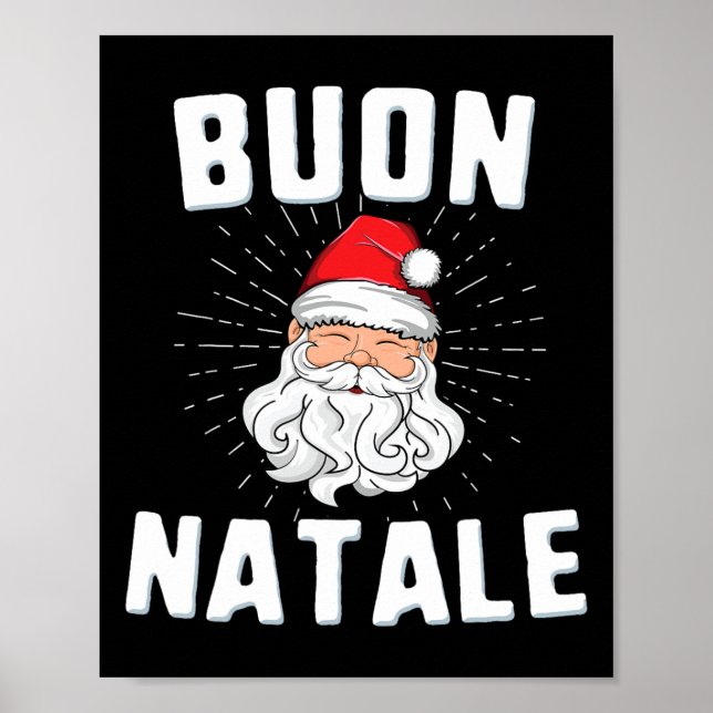 Póster Buon natale christmasitaly santa babbo italiano (Frente)