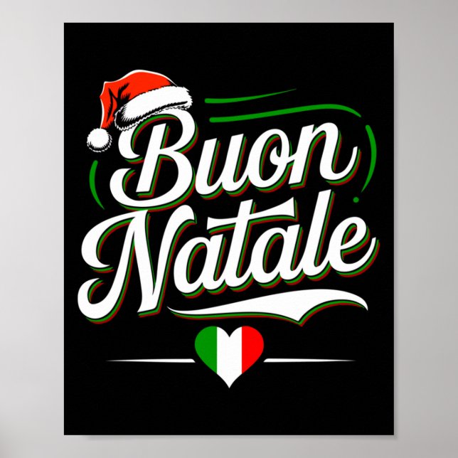 Póster Buon Natale Italian Family Christmas Italy Pride H (Frente)