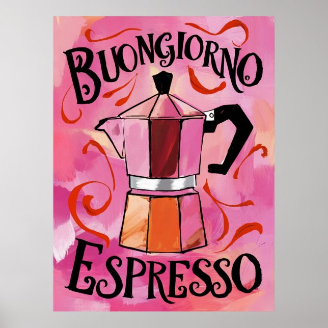 Póster Buongiorno Espresso Café italiano Moka (Frente)