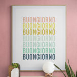 Póster Buongiorno Italiano Hola tipografía Cuto colorido<br><div class="desc">Buongiorno Italiano Hola tipografía Cuto colorido</div>