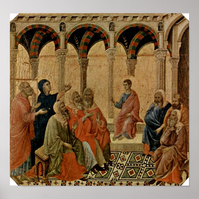 Póster Buoninsegna - Jesús de 12 años en el templo (Frente)