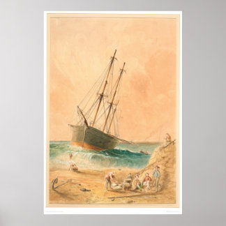 Póster Buque británico "Viscata" Beached (0533A)