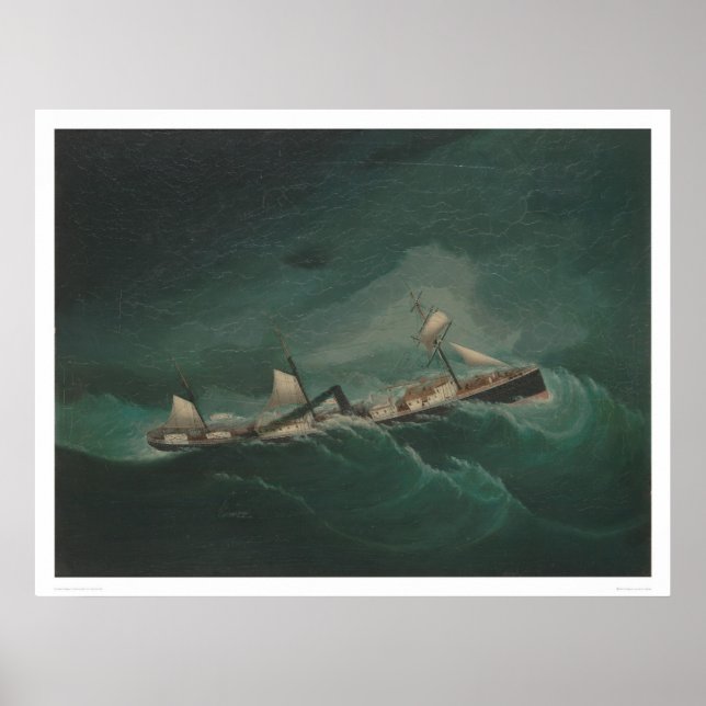 Póster Buque de envío...en tormenta (1261) (Frente)