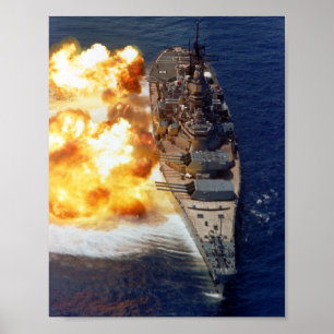Póster buque de guerra USS Iowa Broadside - 1984