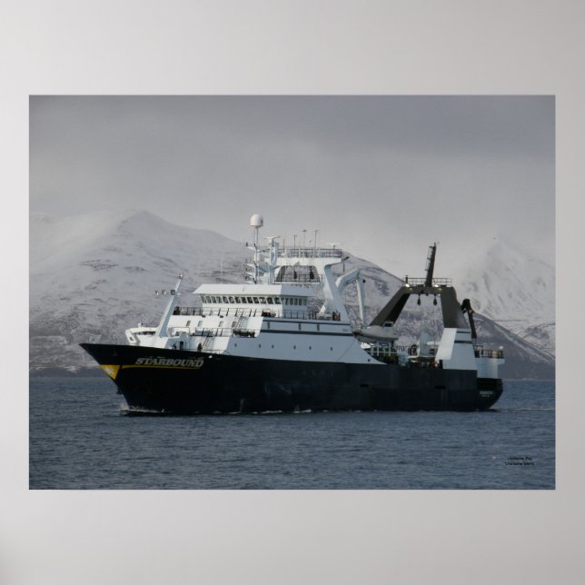 Póster Buque de pesca del procesador de arranque (Frente)