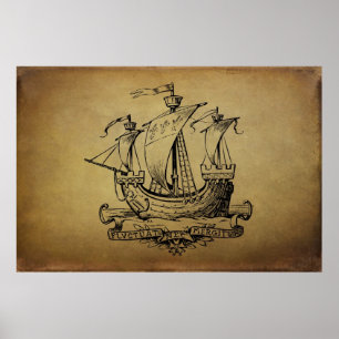 Póster Buque de vela antiguo