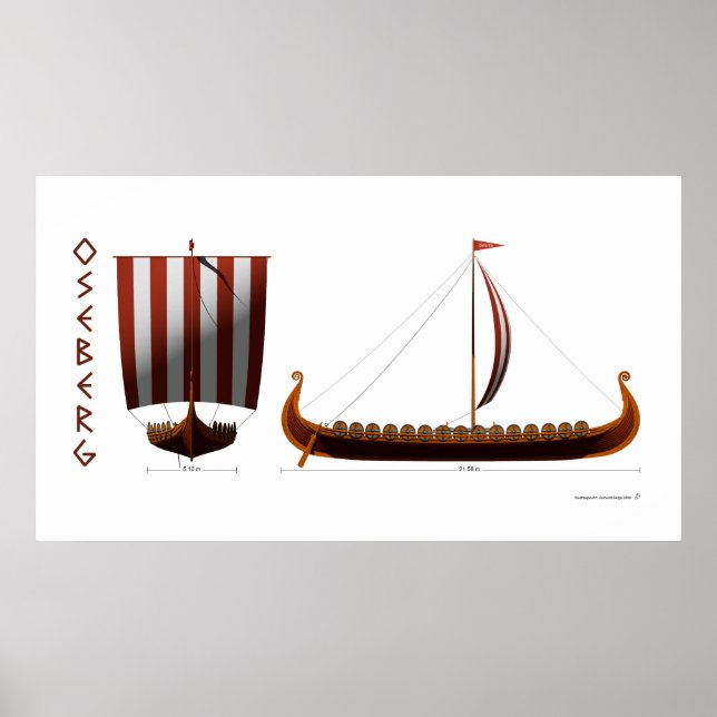 Póster Buque de Viking Oseberg (Frente)