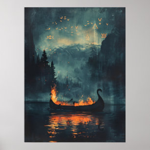 Póster Buque enterrador Viking Norse Samhain Halloween