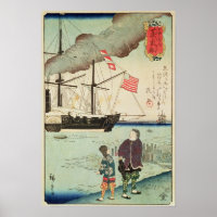 Buque naval estadounidense en un puerto japonés