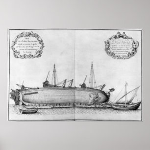Póster Buque tendido en su casco