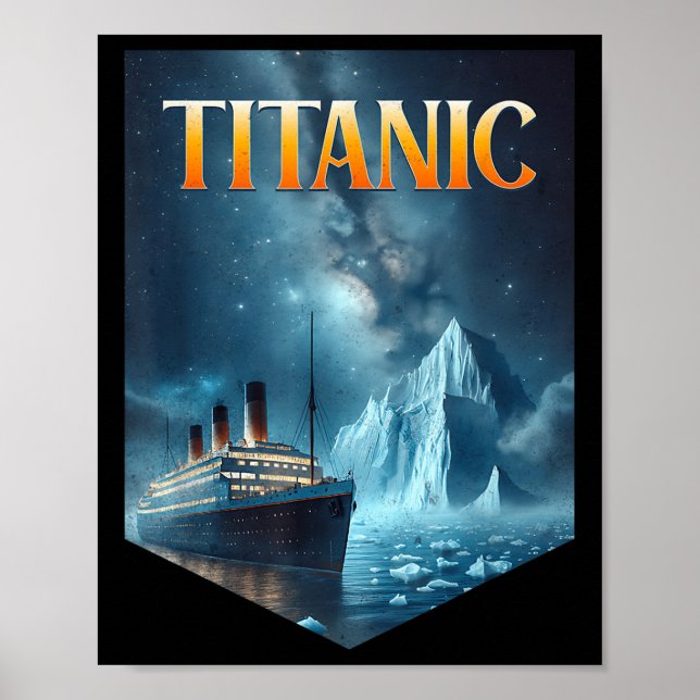 Póster Buque Titanic Cruise Iceberg 1912 Rms Voyage Men W (Frente)