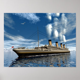 Póster Buque Titanic - Renderizado 3D.j