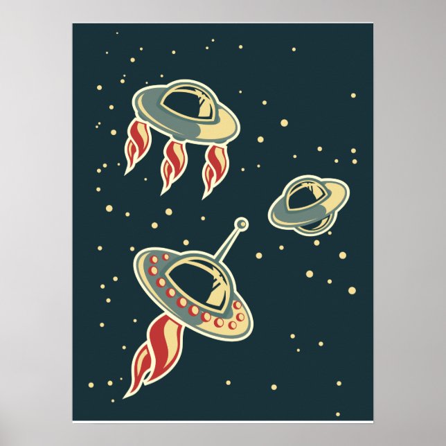 Póster Buque Vintage Space (Frente)
