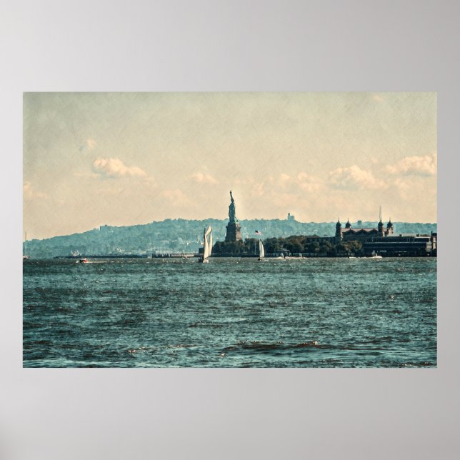 Póster BUQUES DE SALARIO EN EL Poster DE LA BAHÍA DE NUEV (Frente)