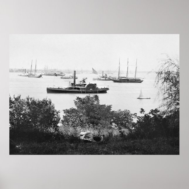 Póster Buques de transporte de la guerra civil, años 1860 (Frente)