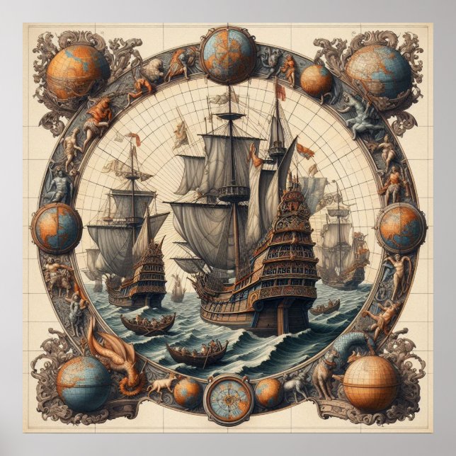 Póster Buques de vela de los Países Bajos 3 (Frente)