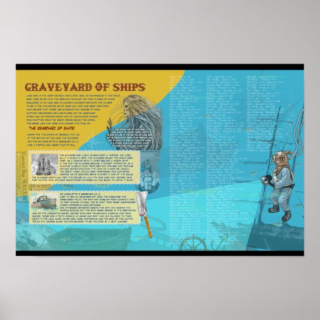 Póster Buques del lago Erie ELE Merch oficial (Frente)