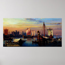 Póster Buques en el río Támesis Everhardus Koster