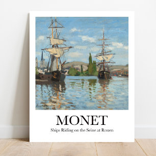 Póster Buques montando en el Sena en Ruán por Claude Mone