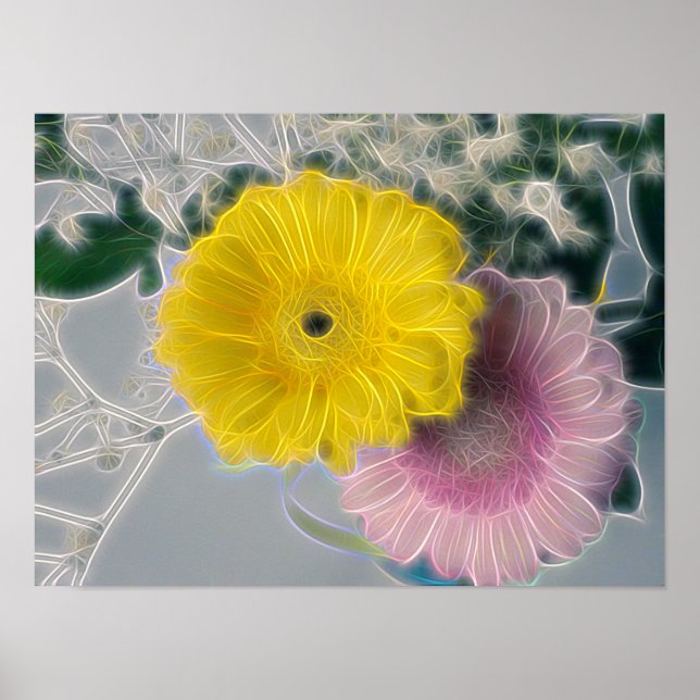 Póster Buquet de Art Daisies Eléctrico (Frente)