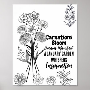 Póster Buquete de flores de nacimiento editable