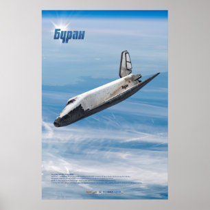 Póster Buran: Leyendario Transbordador Espacial Soviético