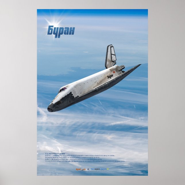 Póster Buran: Leyendario Transbordador Espacial Soviético (Frente)