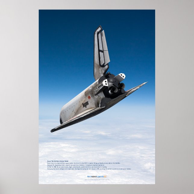 Póster Buran Shuttle: Majestic Atmospheric Descent (Frente)