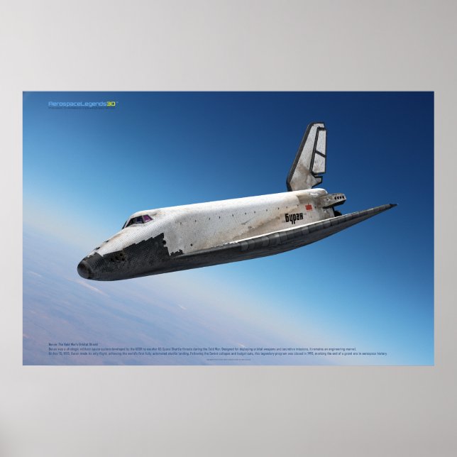 Póster Buran Shuttle: Majestic Atmospheric Descent (Frente)