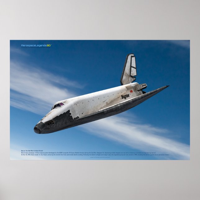 Póster Buran soviético: Vuelo atmosférico (Frente)