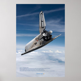Póster Buran Spaceplane Descending Through Clouds 