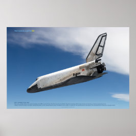 Póster Buran Spaceplane Descending Through Clouds