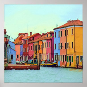 Póster BURANO - Veneciana Laguna Venecia - Burano