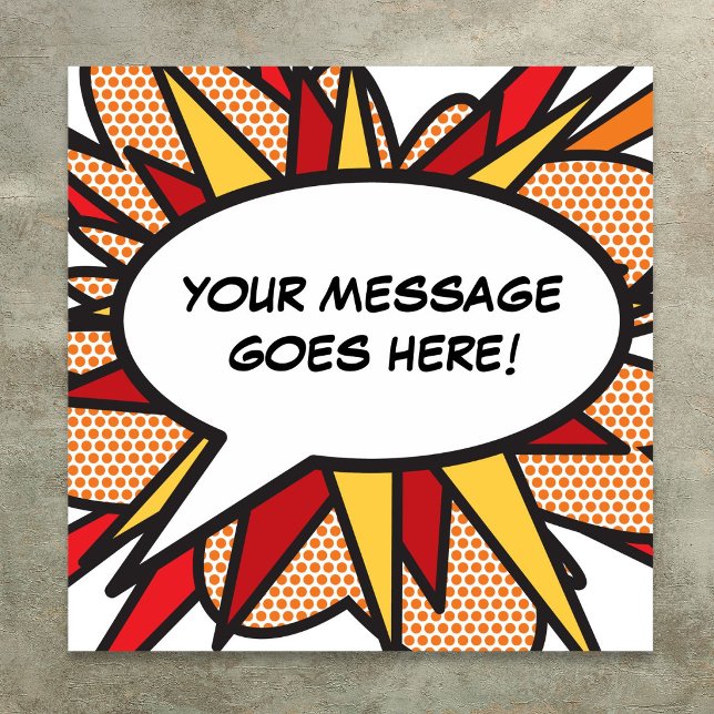 Póster Burbuja de diálogo de cómic de mensaje personaliza (Personalized Message Comic Book Speech Bubble Poster
)