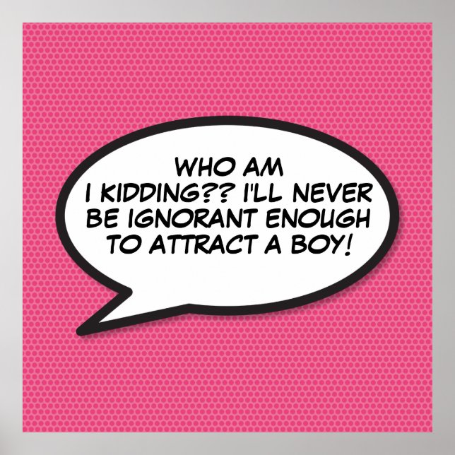 Póster Burbuja de Mensaje Divertida Retro de Cómic (Frente)