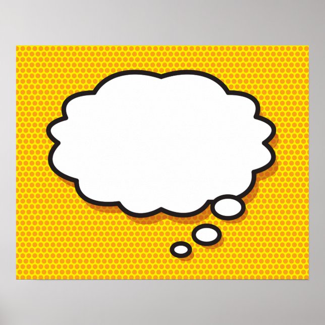 Póster Burbuja de Pensamiento Divertida de Mensaje Tuya H (Frente)