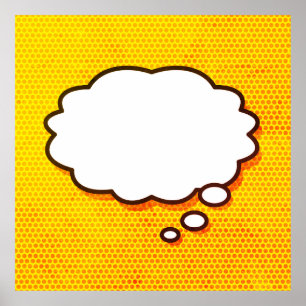 Póster Burbuja de Pensamiento Divertida de tu Mensaje Cóm