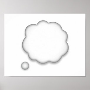 Póster Burbuja del discurso del pensamiento - Emoji