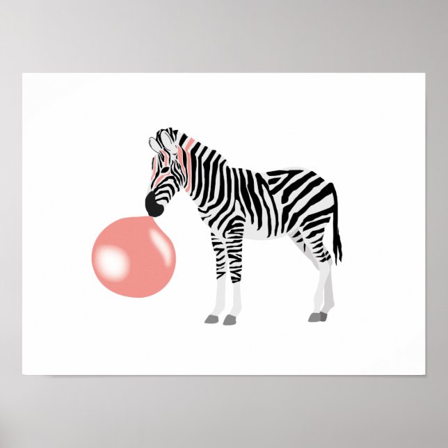 Póster Burbuja Gum Zebra (Frente)