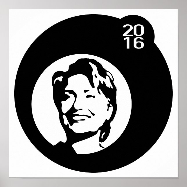 Póster burbuja negra de hillary clinton (Frente)