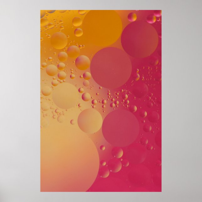 Póster Burbuja rosa y naranja digital (Frente)