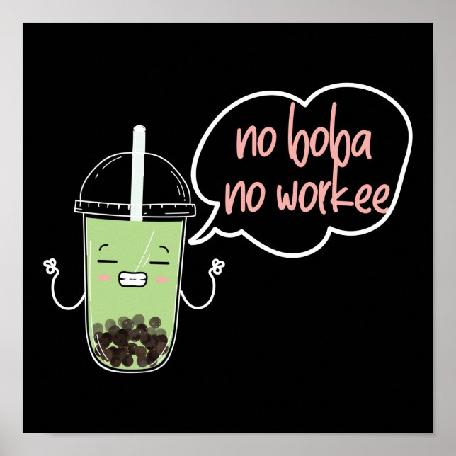 Póster Burbuja sin Boba sin té laboral (Frente)