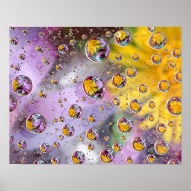 Póster Burbujas abstractas con flores. Crédito: Nancy (Frente)